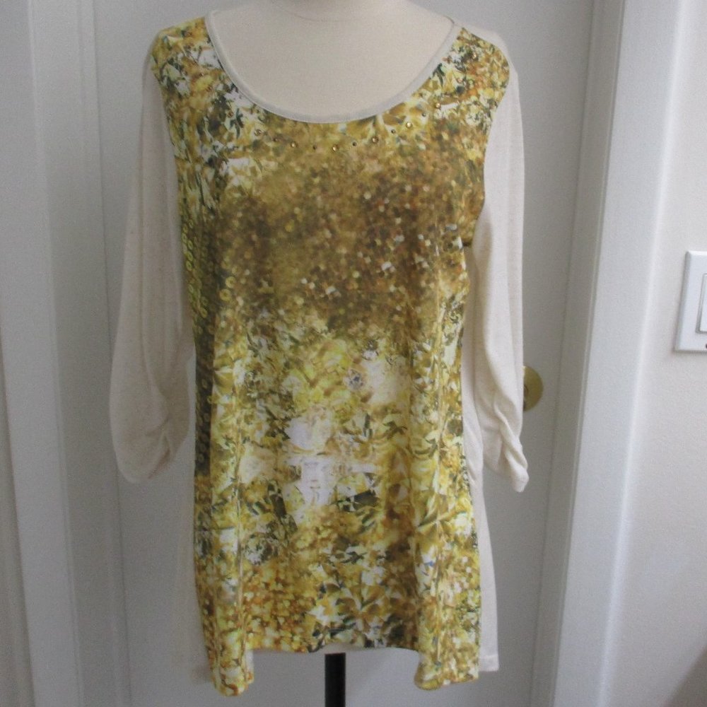 Style & Co. Gold & Yellow Print Tunic - NWOT - Picture 10 of 14